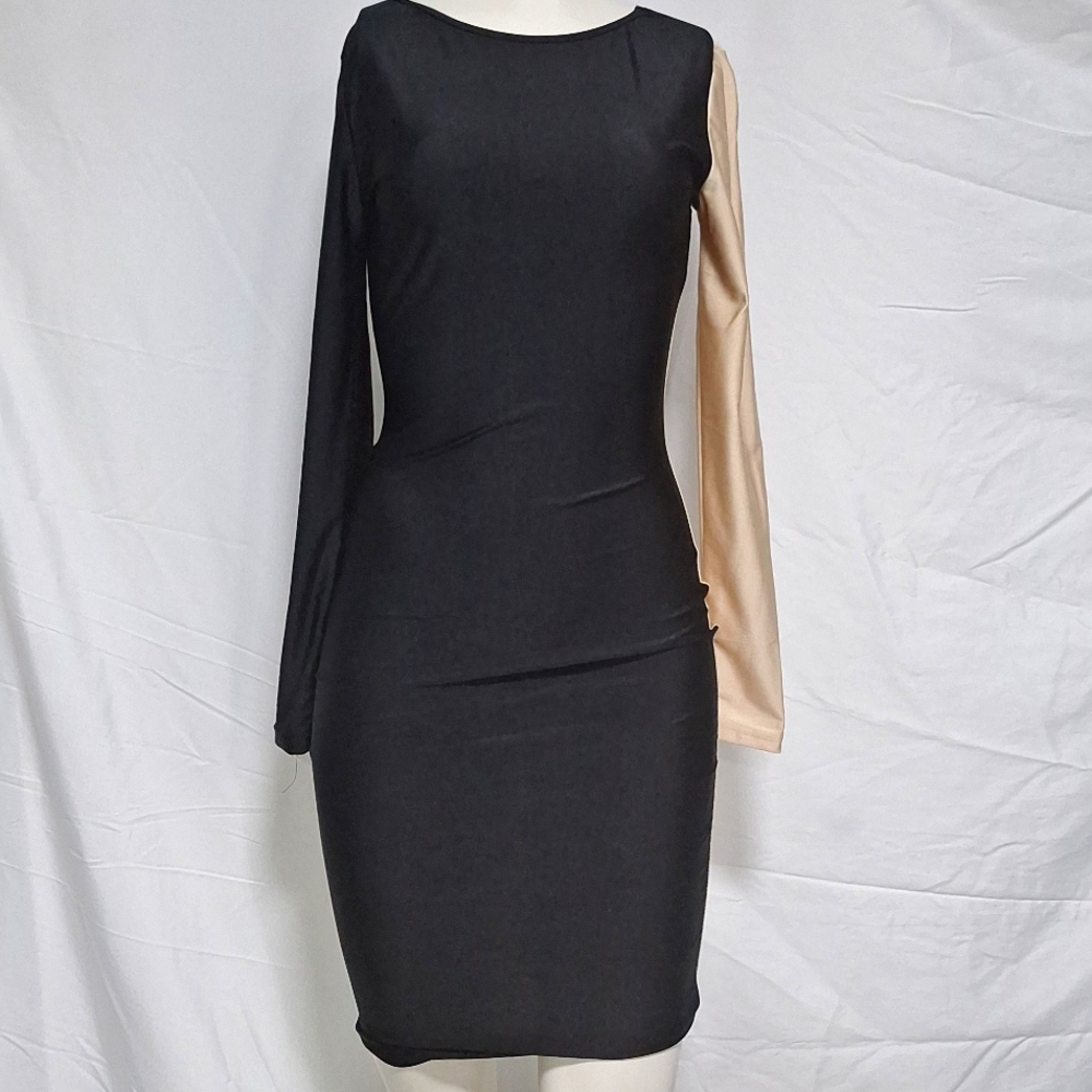 Colorblock Midi Long Sleeve Dress- Size Small